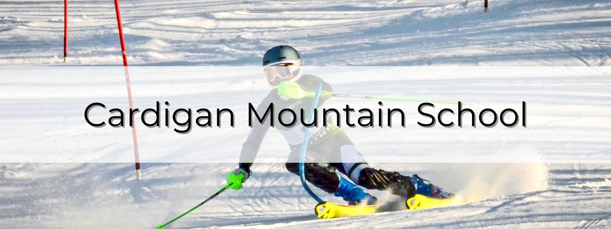 Cardigan Mountain School ski racer. Banner Title.